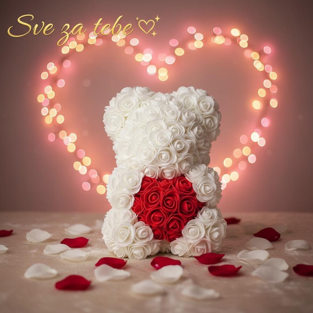 medvjedic od ruza poklon